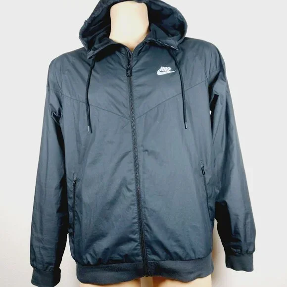 Nike Men's Black Sportswear Hooded Track Run Windrunner Jacket Size XL